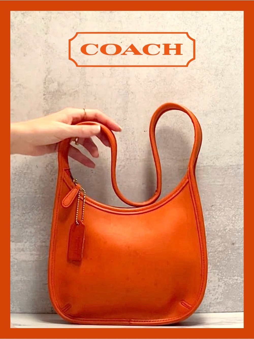 Vintage Coach 1997 Ergo Shoulder Bag Rare Tangerine L… - Gem